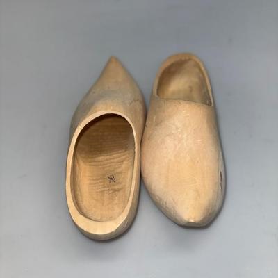 Pair Of Antique Wooden Clogs - Vintage Clogs 