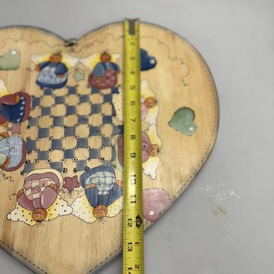 VTG Wood Folk Art Chinese Checkers Game Board /Wall Decor,