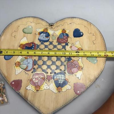 VTG Wood Folk Art Chinese Checkers Game Board /Wall Decor,