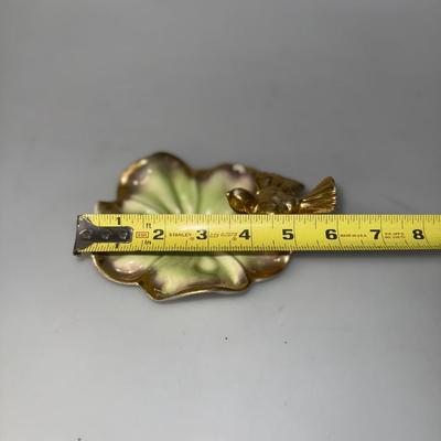 Vintage California Pottery Bird On Flower Trinket Dish By Stewart B McCulloch