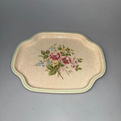 Vintage AVON Floral Metal Tray Made In England For Avon 