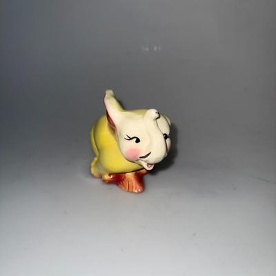Vintage Elephant, Trunk Up, Ear Up, Running Planter, Yellow and Red