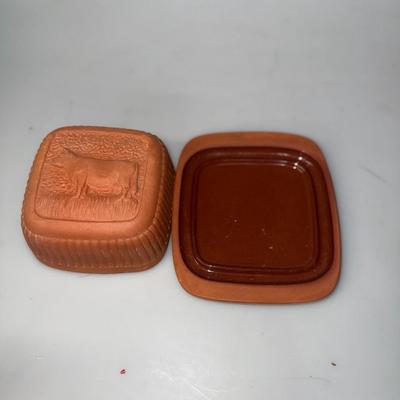 Pig Stoneware (Terracotta) Butter Dish