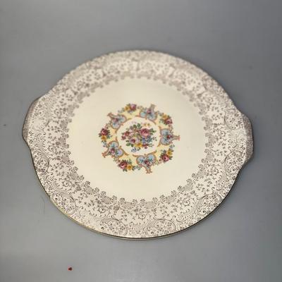 Vintage Vtg Warranted 22K Gold Liberty USA 10” Dinner Plate Floral 1953