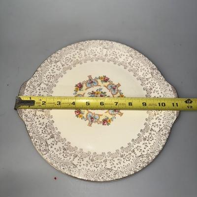 Vintage Vtg Warranted 22K Gold Liberty USA 10” Dinner Plate Floral 1953