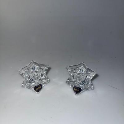 Michael Fina Crystal Pointed Star Candle holders