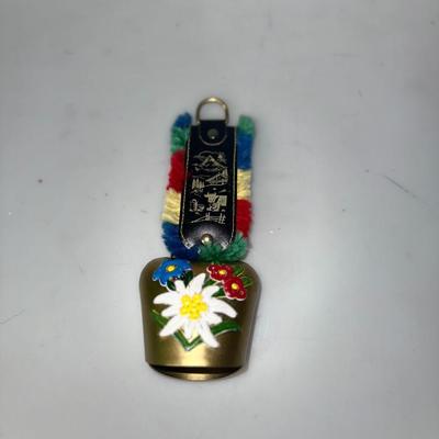 Vintage Lucerne Schmid Switzerland Floral Cow Bell Embroidered Strap (LOT)
