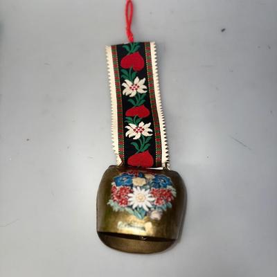 Vintage Lucerne Schmid Switzerland Floral Cow Bell Embroidered Strap (LOT)