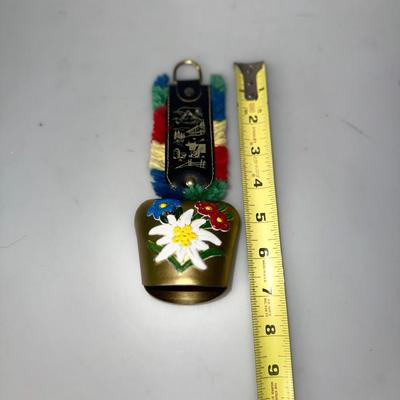 Vintage Lucerne Schmid Switzerland Floral Cow Bell Embroidered Strap (LOT)