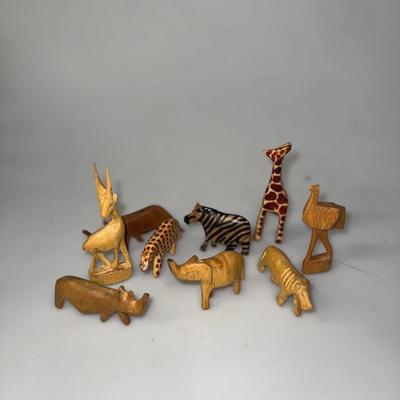 Minature Hand Carved Wooden Animals