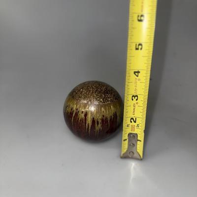 Decorative Pottery Drip Glaze Bowl with Matching Orbs