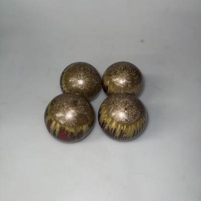 Decorative Pottery Drip Glaze Bowl with Matching Orbs