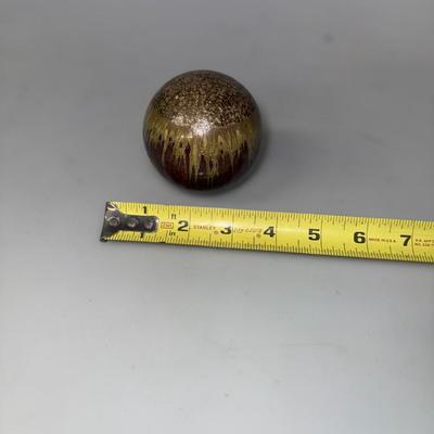 Decorative Pottery Drip Glaze Bowl with Matching Orbs