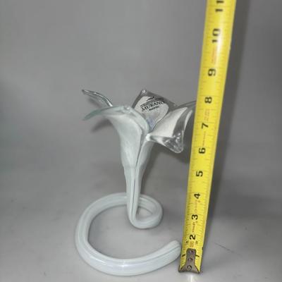 Murano Italy White Glass Lily Flower