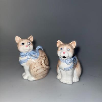 Vintage Ceramic Cat Cream and Sugar