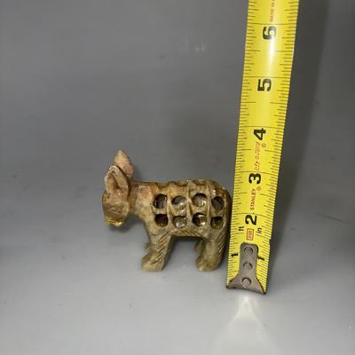 Indian hand carved figures (Donkey, frog, pig)