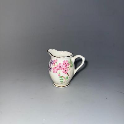vintage creamer with flowers made of Bone China