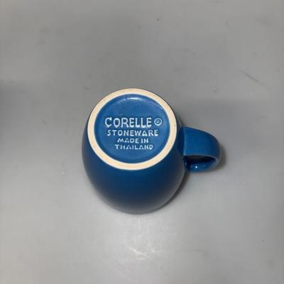 Corelle Retro Stoneware Mugs Blue