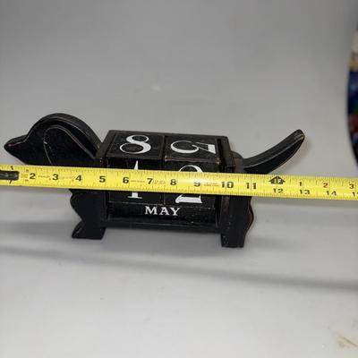 Cost Plus Dachshund Dog Perpetual Wood Calendar