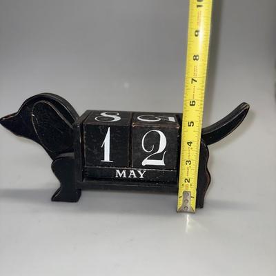 Cost Plus Dachshund Dog Perpetual Wood Calendar