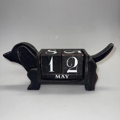 Cost Plus Dachshund Dog Perpetual Wood Calendar