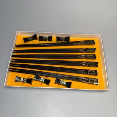 Vintage Chinese/Japanese Chopsticks with Stands