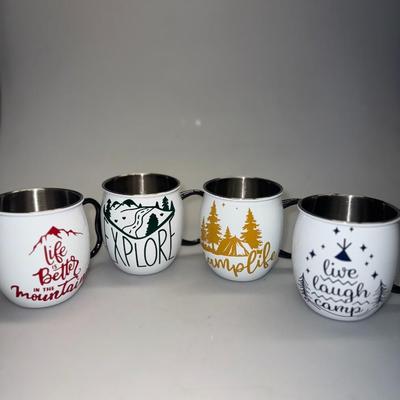 Set of 4 Metal Camping Mugs
