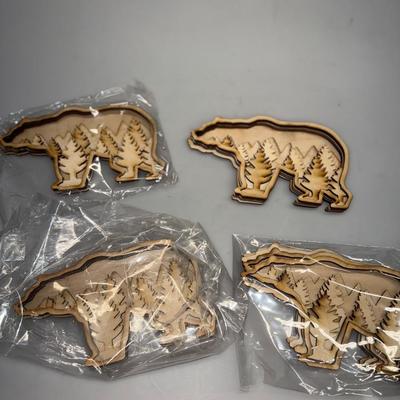 Four Piece 3D Wood Bear