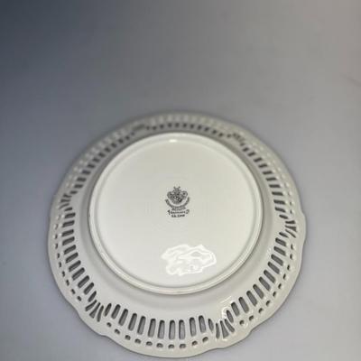 Schwarzenhammer Bavaria Germany U.S. Zone Floral Reticulated Pierced Bowl Roses Tulips