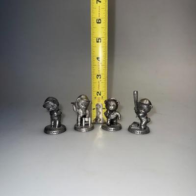 Benjamin Bearington Bear Avon 1983 First Day Back Pewter Miniature Figurine (set of 4)