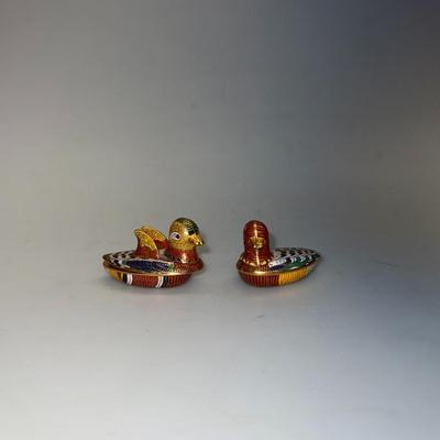 Vintage Asian Brass Cloisonné Pill/Trinket Box