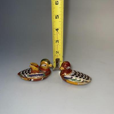 Vintage Asian Brass Cloisonné Pill/Trinket Box