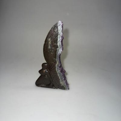 Amethyst druzy cluster Fairy Carving
