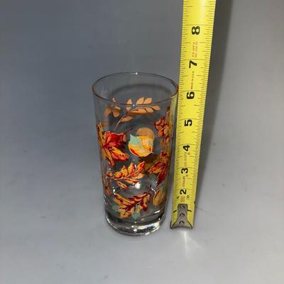 Glasses Set Of8 Libbey Crisa Fall Harvest Acorn Leaf 16 oz Tumblers Autumn