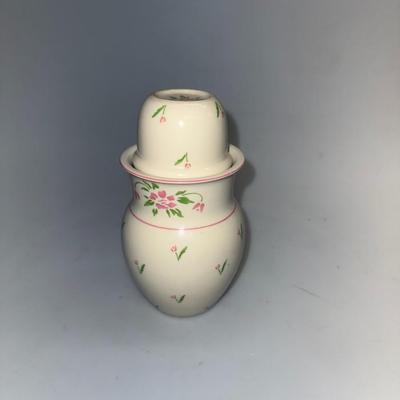 Teleflora Tumble Up Bedside Water Carafe Tumbler Set Ceramic Pink Tulips 1985