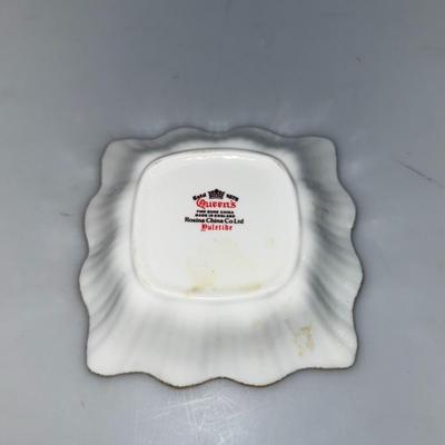 Queen's Fine Bone China Christmas Napkin holders and small plate