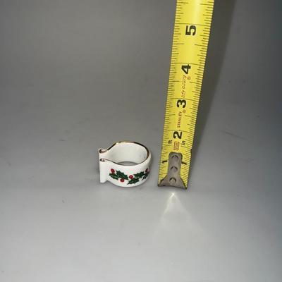 Queen's Fine Bone China Christmas Napkin holders and small plate