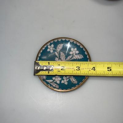 Small Vintage Cloisenne Plate Set of 3
