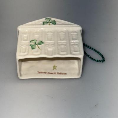Vintage Belleek Ornament Bell, Foley's Forge 2003 Cute Cottage