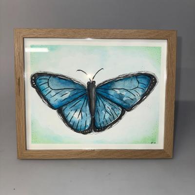Butterfly Painting Wall Art Signed by AC in 23'