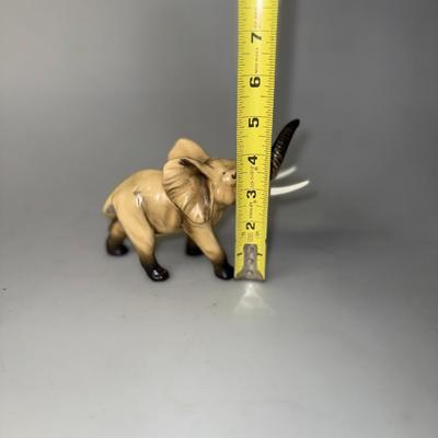 Vintage Lefton Japan Ceramic Elephant Figurine "Trunk Up" Good Luck Animal Figurine