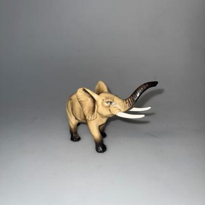 Vintage Lefton Japan Ceramic Elephant Figurine "Trunk Up" Good Luck Animal Figurine
