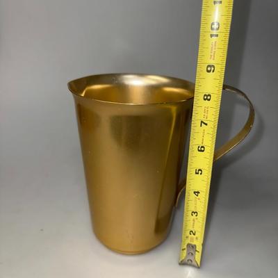 Vintage gold atomic Water Pitcher Flamingo Aluminum mid Century Style Table Ware farmhouse decor