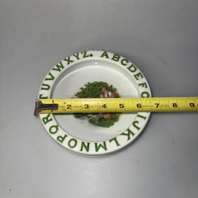 Antique Porcelain ABC Child Feeding Bowl Baby Dish Germany Vintage