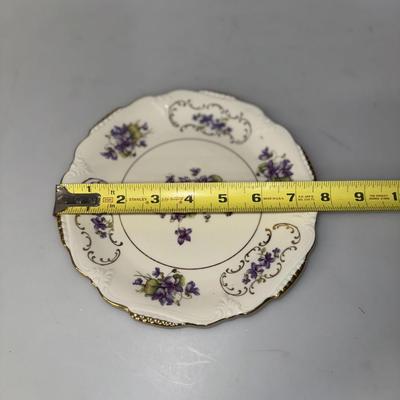Royal Winterlung Bararia Germany Plate with gold rim and purple flowers