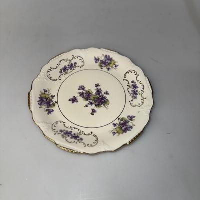 Royal Winterlung Bararia Germany Plate with gold rim and purple flowers
