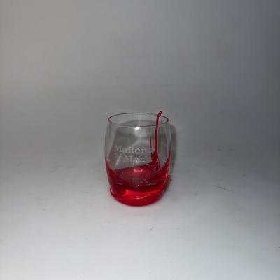 Maker's Mark Bourbon Red Wax Dipped Rocks Old Fashioned Glass