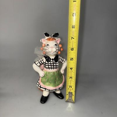 Collectible WhimsiClay Amy Lacombe Lucy Rigato Ceramic Cat Figurine 2006