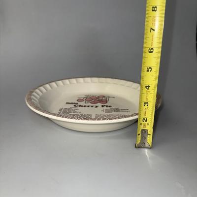 Two Watkins Baking Dishes w/ Chicken Pot Pit and Cherry Pie Recipe engraved inside