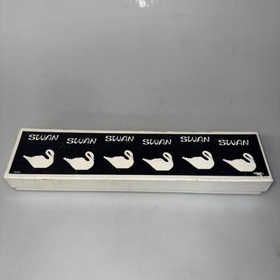 Set of 6 in original box vintage swan salt cellars OMC Otagiri